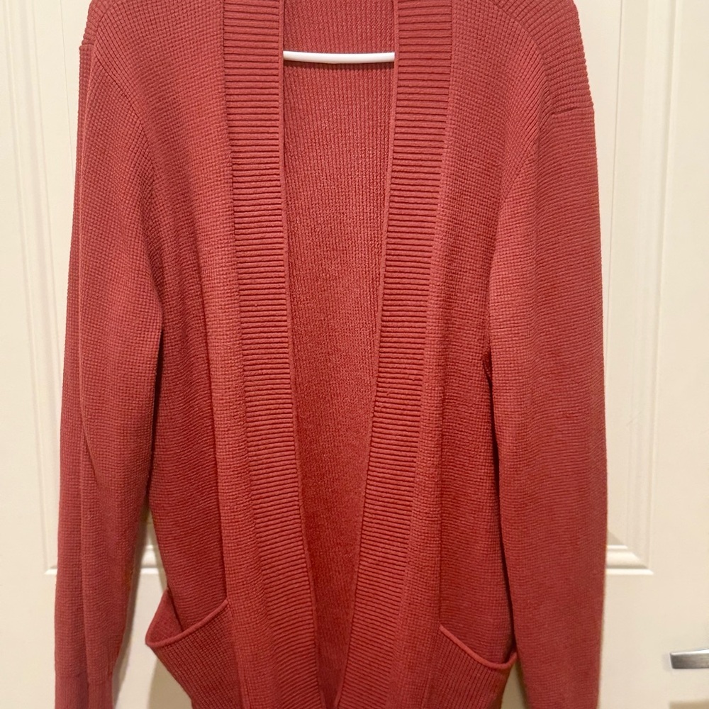 Staccato Women's Ribbed Open Cardigan - Brick Red